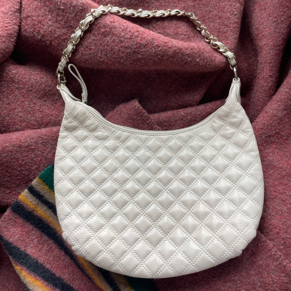 The Sak Cream Quilted Chain Leather Purse shoulder bag ivory